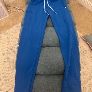 Figs Yola High-Waisted Skinny Royal Blue Scrub Pants